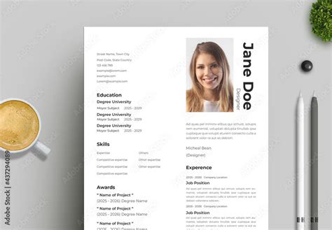 Modern Resume Design Stock Template | Adobe Stock