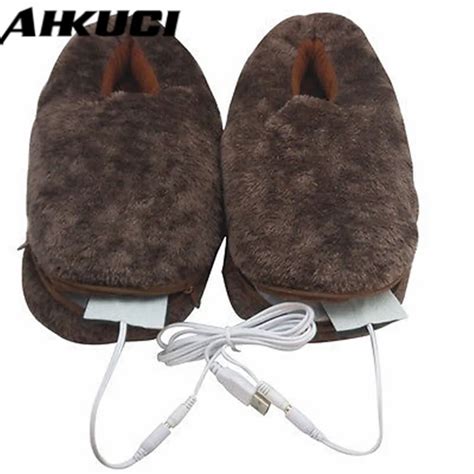 Aliexpress.com : Buy Men's/Women's Shoes Foot Warmer USB Heated Plush Slippers Brown Fit Size 35 ...