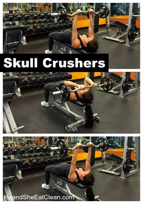 Triceps Exercise - Skull Crushers | Exercise to Burn | Triceps workout, Forearm workout, Skull ...