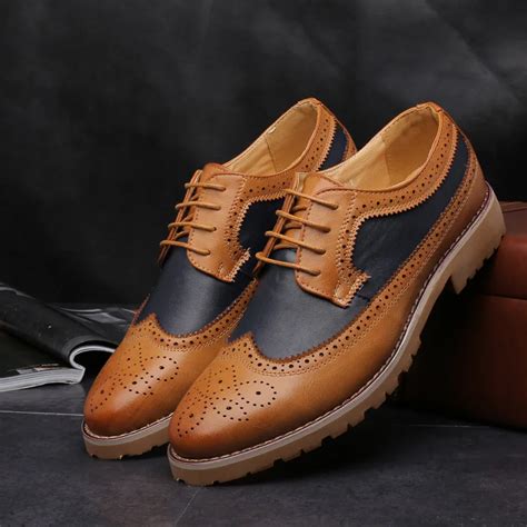 Aliexpress.com : Buy Men Brogue Formal Shoes Low Top Mens Wedding Shoes British Fashion Cheap ...