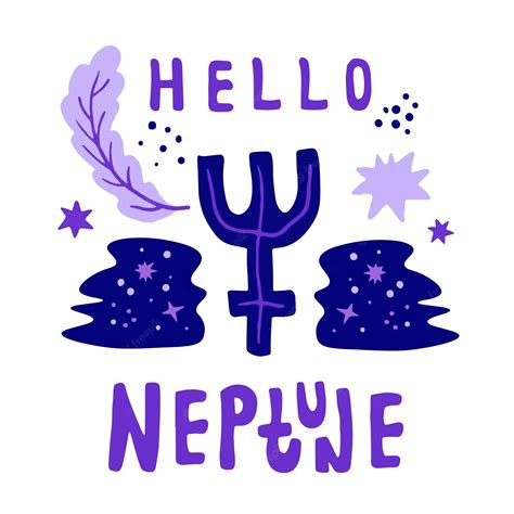 Premium Vector | Astrology symbol neptune print art with text