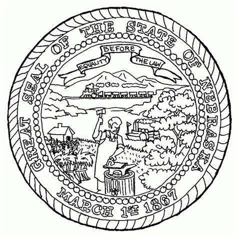 nebraska state seal coloring page - Clip Art Library