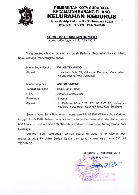 Contoh Format Surat Keterangan Domisili Tni Surat Keterangan Desain | Porn Sex Picture