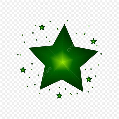 Green Stars Clipart Balck