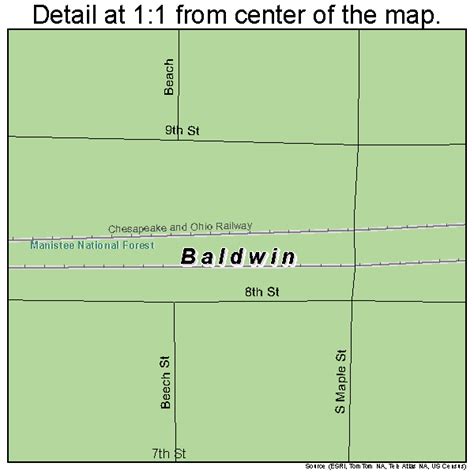 Baldwin Michigan Street Map 2604940