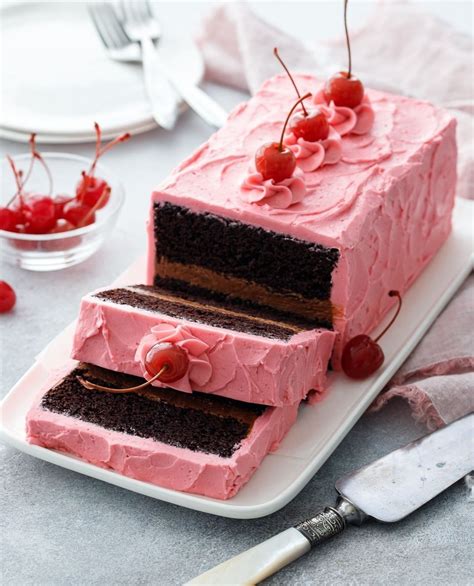 Dark Chocolate Maraschino Cherry Cake on the feedfeed Sweet Recipes, Cake Recipes, Dessert ...