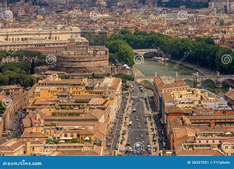 Aerial view of city Rome stock image. Image of medieval - 36327051