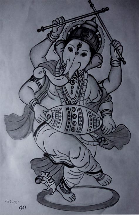 Simple Vinayagar Pencil Drawing