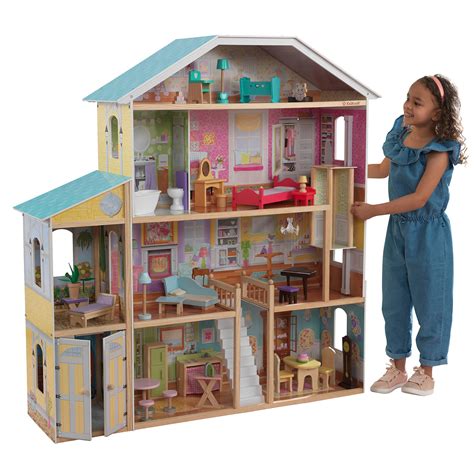 Kidkraft 65252 Majestic Mansion Wooden Dolls House With Furniture And Accessories Included, 4 ...