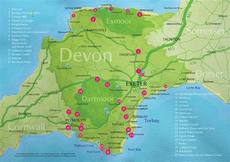 00209_NT_Devon_Map_Landscape_v8_CR | Devon map, Tourist map, Visit devon