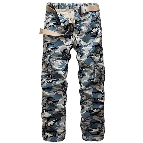 Combat Mens Military Navy Cargo Camouflage Camou Work Male Pants Blue-in Cargo Pants from Men's ...