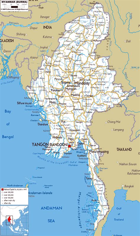 Maps of Myanmar (Burma) | Detailed map of Myanmar in English | Tourist ...