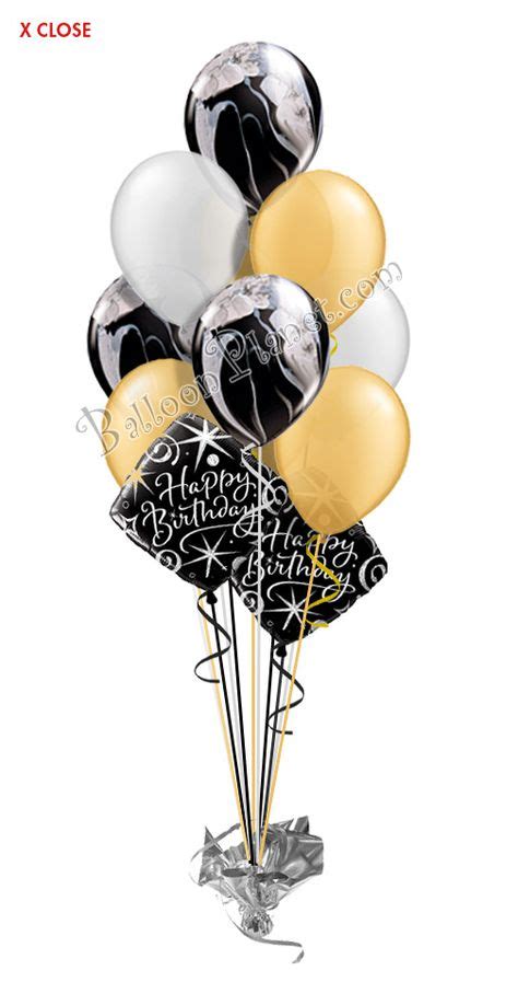 black gold balloon bouquet - Google Search | Black and gold balloons, Black balloons