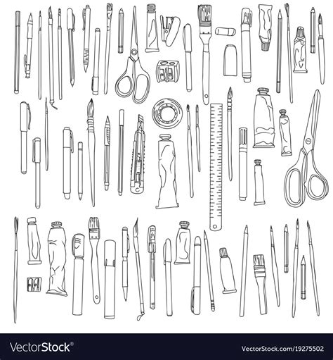 Stationery art materials Royalty Free Vector Image