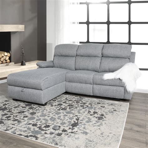 Ottomanson Recliner L-Shaped Corner Sectional Sofa with Storage ...