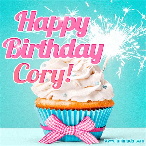 Happy Birthday Cory! Elegang Sparkling Cupcake GIF Image. — Download on ...