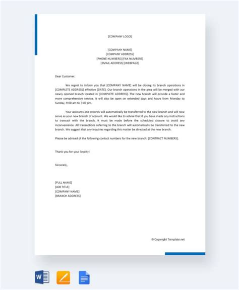 Free 11+ Sample Closing Business Letter Templates In Pdf inside Account Closure Letter Template ...