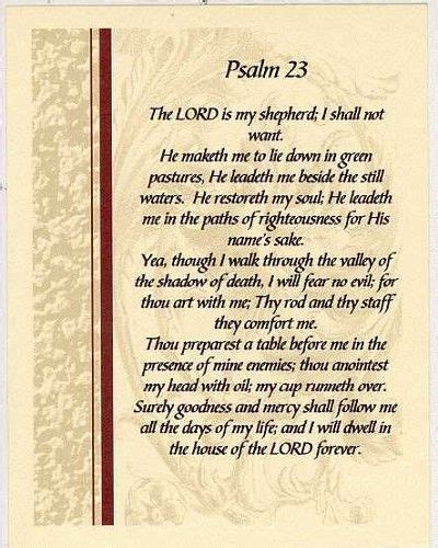 23rd Psalm Prayer Printable