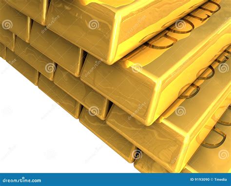 Gold bars stacked stock illustration. Illustration of heavy - 9193090