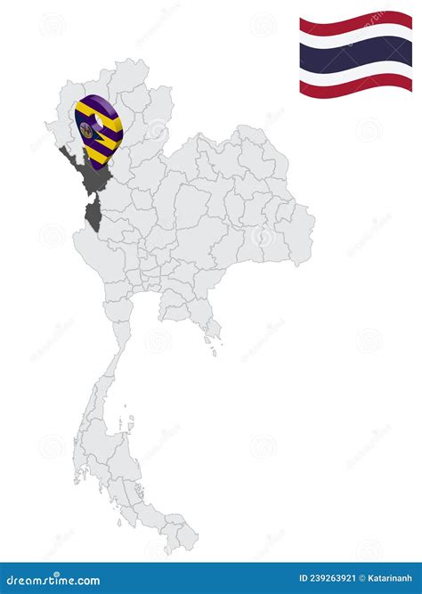 Location of Tak Province on Map Thailand. 3d Tak Flag Map Marker ...