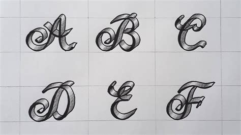 3d Drawing Calligraphy Letter A To Z / How To Draw Easy Art Capital ...