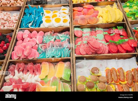 gummy candy in different shapes and flavors Stock Photo - Alamy