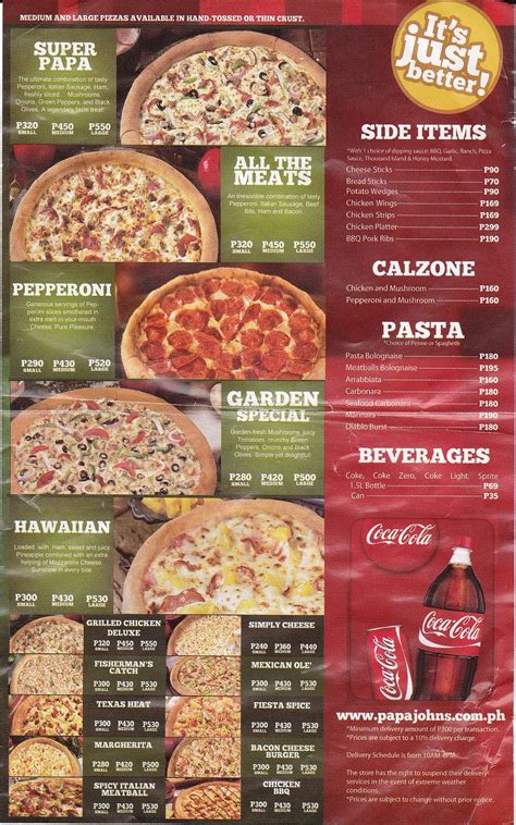 Pizza tower menu - boosterukraine