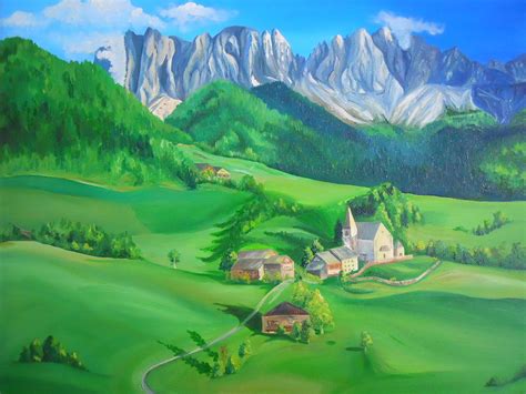 Italian Village Painting by Alexandra Yakovleva Art