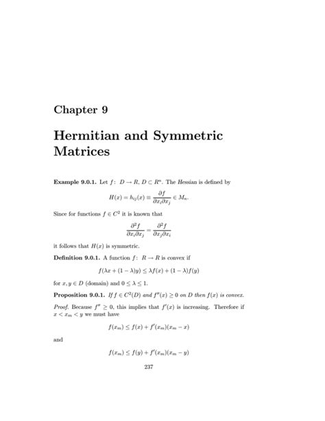 Hermitian and Symmetric Matrices Chapter 9