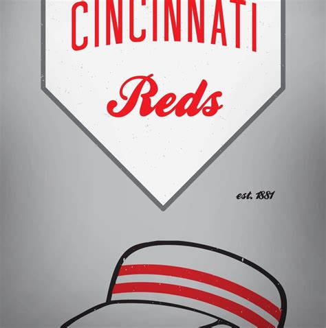 Cincinnati Reds Mr. Red Minimal Baseball Poster - Etsy