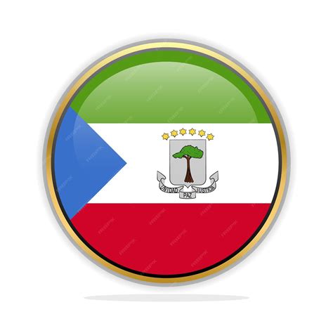 Premium Vector | Button flag design template equatorial guinea