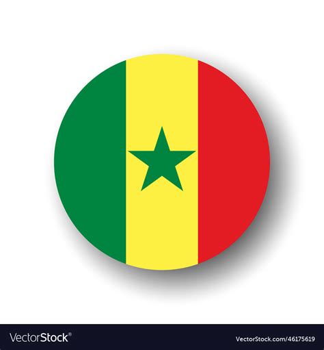 Circle flag of senegal Royalty Free Vector Image