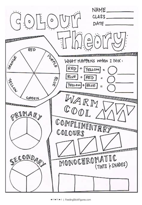 Intro to Colour Theory Sheet | Feedingstickfigures | Art lessons ...