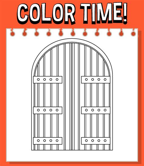 Worksheets template with color time text and door outline 6772107 ...