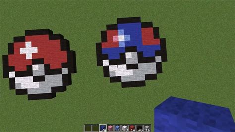 Minecraft Pixel art ep 2 PokeBall, GreatBall, UltraBall, MasterBall ...