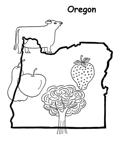 State outline shape and demographic map - State of Oregon Coloring Pages | Coloring pages ...