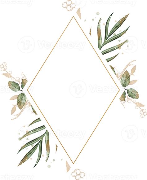 Nature Leaves Frame Vintage Gold Square Labels Vintage 24304205 PNG