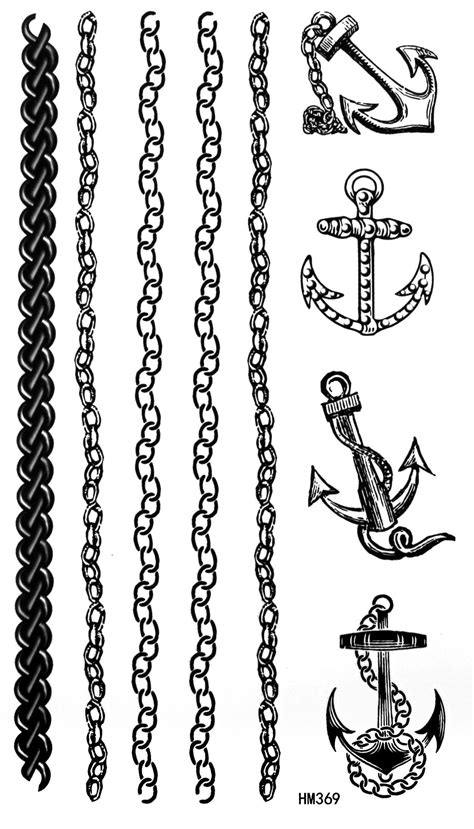 Sailor Jerry Anchors Tattoo Stickers Temporary Tattoos Fake Tattoos Paste Neck Shoulder Chest ...