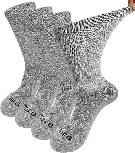 AMITOFO Diabetic Socks for Men Women, Extra Wide Diabetic Ankle Socks Cotton Non Binding Loose ...