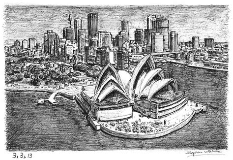 Sydney Opera House and skyline - Original drawings, prints and limited editions by Stephen ...