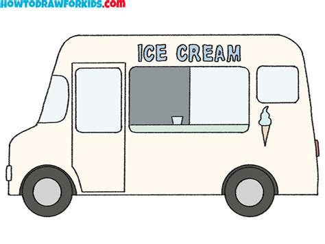 How to Draw an Ice Cream Truck - Easy Drawing Tutorial For Kids