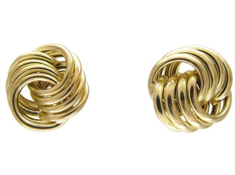 9ct Gold Knot Earrings (360F) | The Antique Jewellery Company