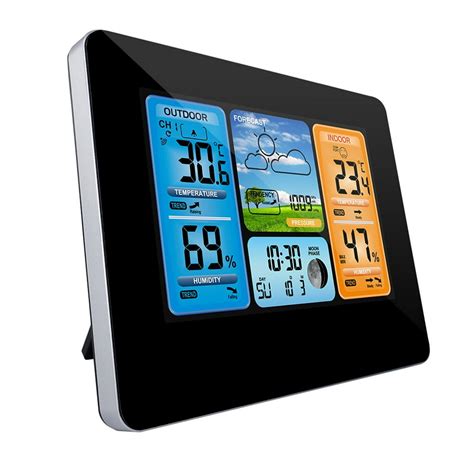 Home Weather Stations Wireless Indoor Outdoor, EEEKit Color Weather Forecast Station, Digital ...