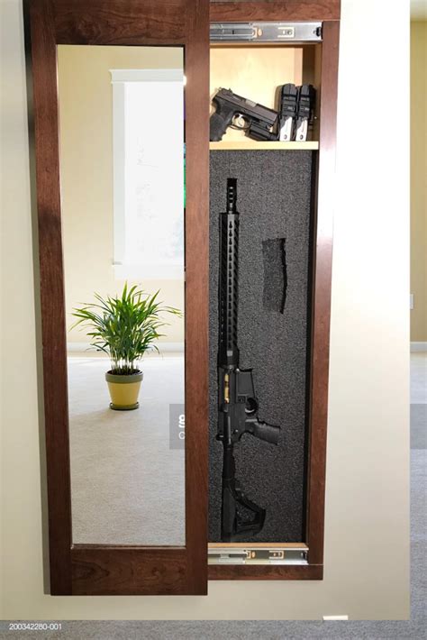 MIRROR SAFE Hidden Storage Mirror, In-wall Gun Safe, Concealment Cabinet Rifle Pistol Shotgun ...