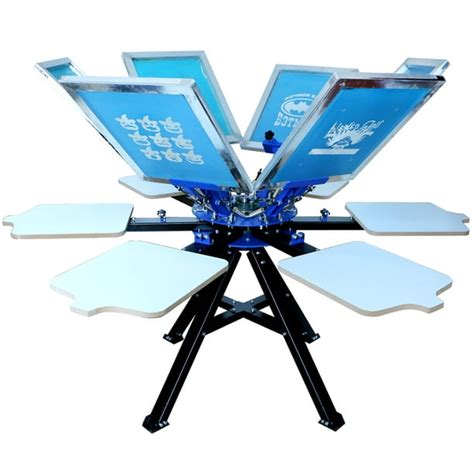 Techtongda 6 Color Silk Screen Printing Press Manual Screen Printing ...