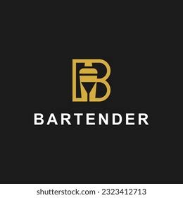 Bartender Logo Design Vector Silhouette Illustration Stock Vector ...