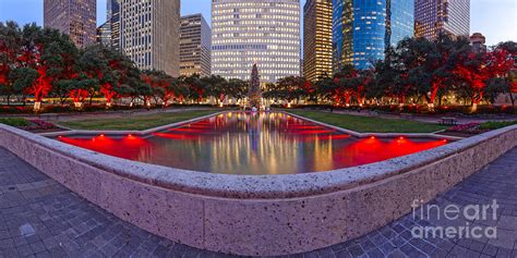 Downtown Houston Skyline Hermann Square City Hall Decked Out In ...