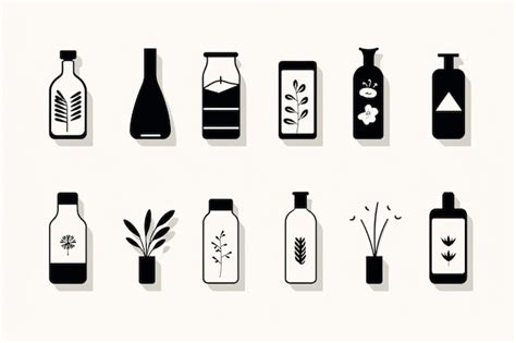 Premium AI Image | illustration of minimalist flat icons in black and white