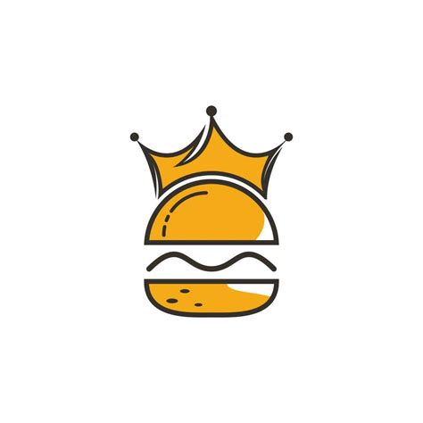 Burger king vector logo design. Burger with crown icon logo concept ...