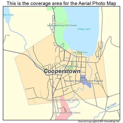 Aerial Photography Map of Cooperstown, NY New York